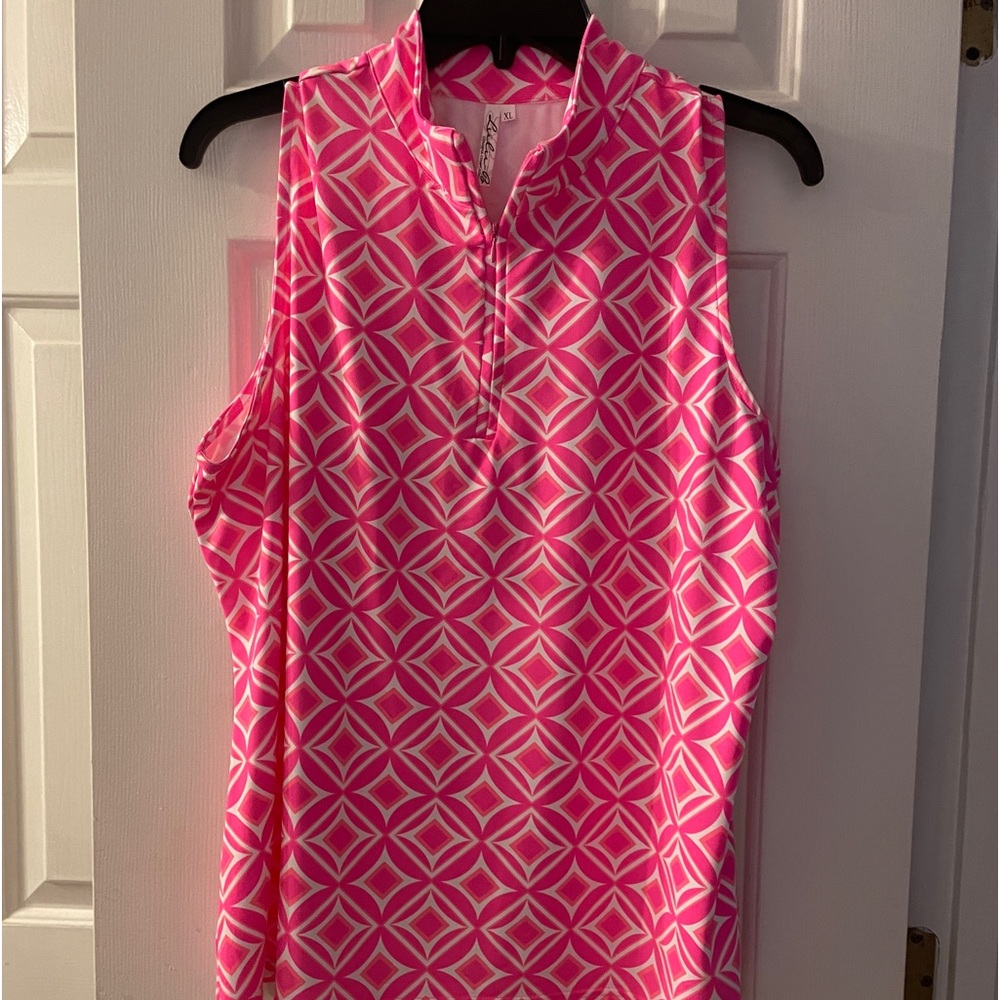 LuLu B XL Pink and White sleeveless tank